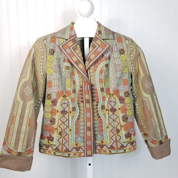Coldwater Creek Art to Wear Embroidered Jacket 8P - Picture 1 of 10